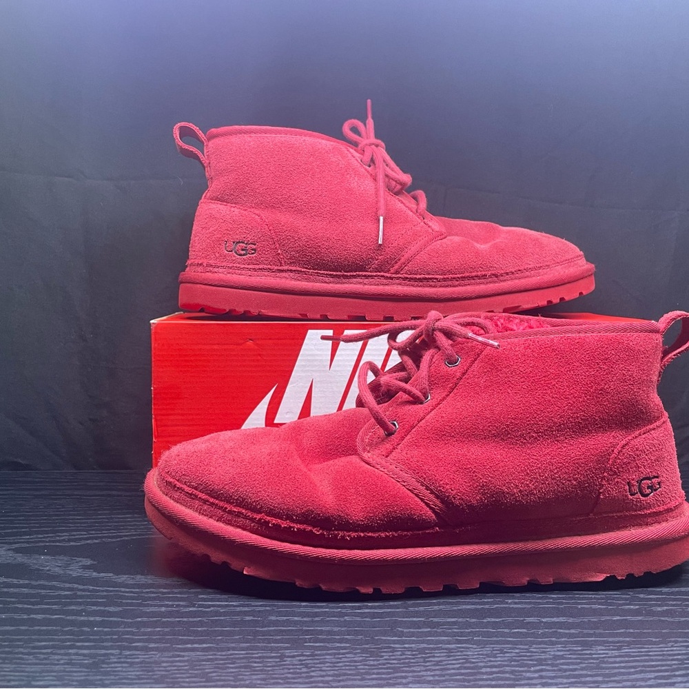 UGG Vibrant Red Suede Chukka Boots